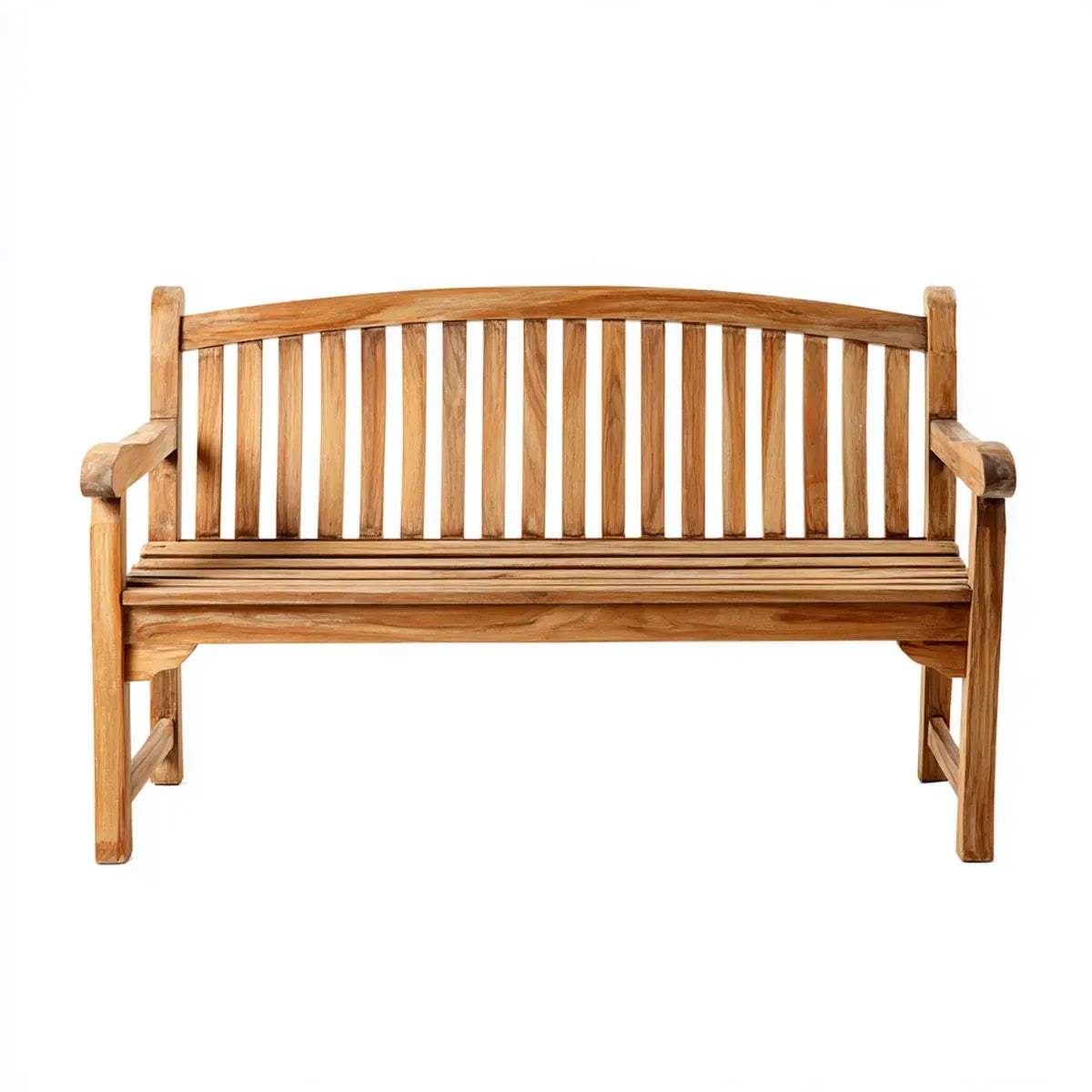 Ławka ogrodowa 2 brązowe siedzenia 120 x 65 x 90 cm w litym drewnie z drewna tekowego prostokątnym