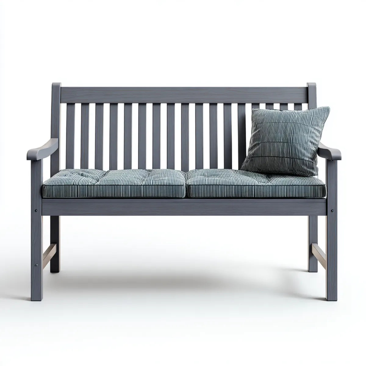 Ławka ogrodowa 2 postay Szara antracyt z łuskami 120 x 65 x 90 cm w Acacia Rettangolare lite drewno