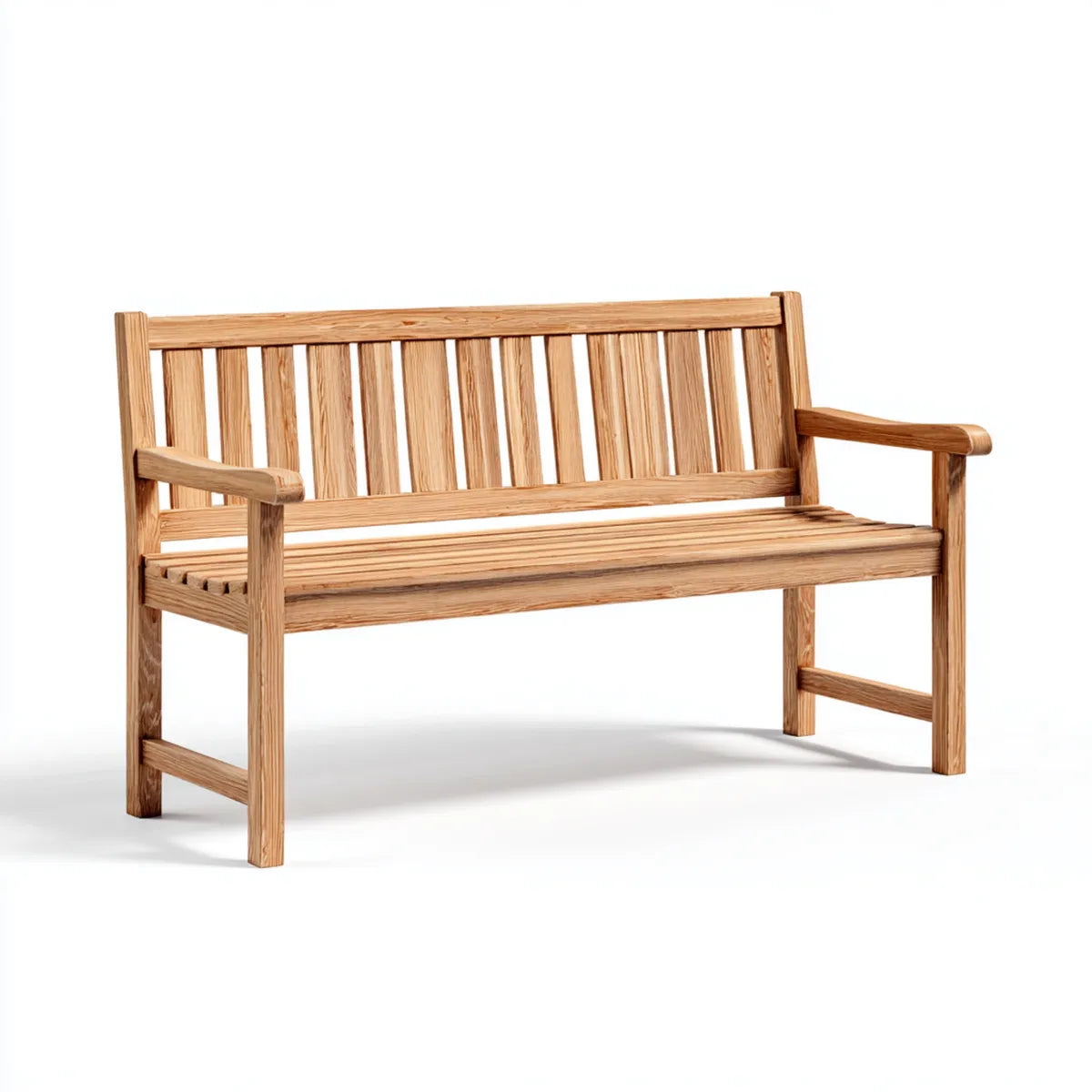 Ławka ogrodowa 2 miejsca w litym drewnie naturalnego pióra 120 x 65 x 90 cm prostokątna