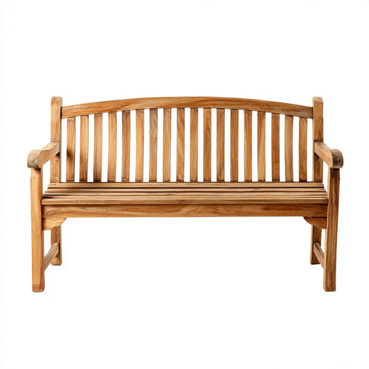 Ławka ogrodowa 2 brązowe siedzenia 120 x 65 x 90 cm w litym drewnie z drewna tekowego prostokątnym