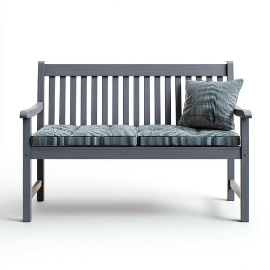 Ławka ogrodowa 2 postay Szara antracyt z łuskami 120 x 65 x 90 cm w Acacia Rettangolare lite drewno