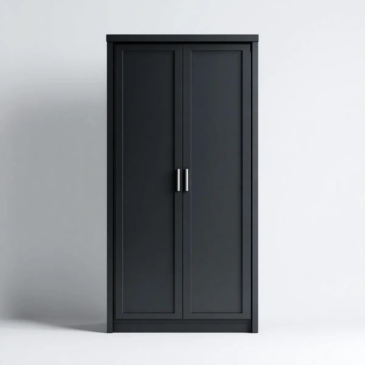 Szafa czarna 80 x 50 x 180 cm płyta wiórowa prostokątna z 2 drzwiami
