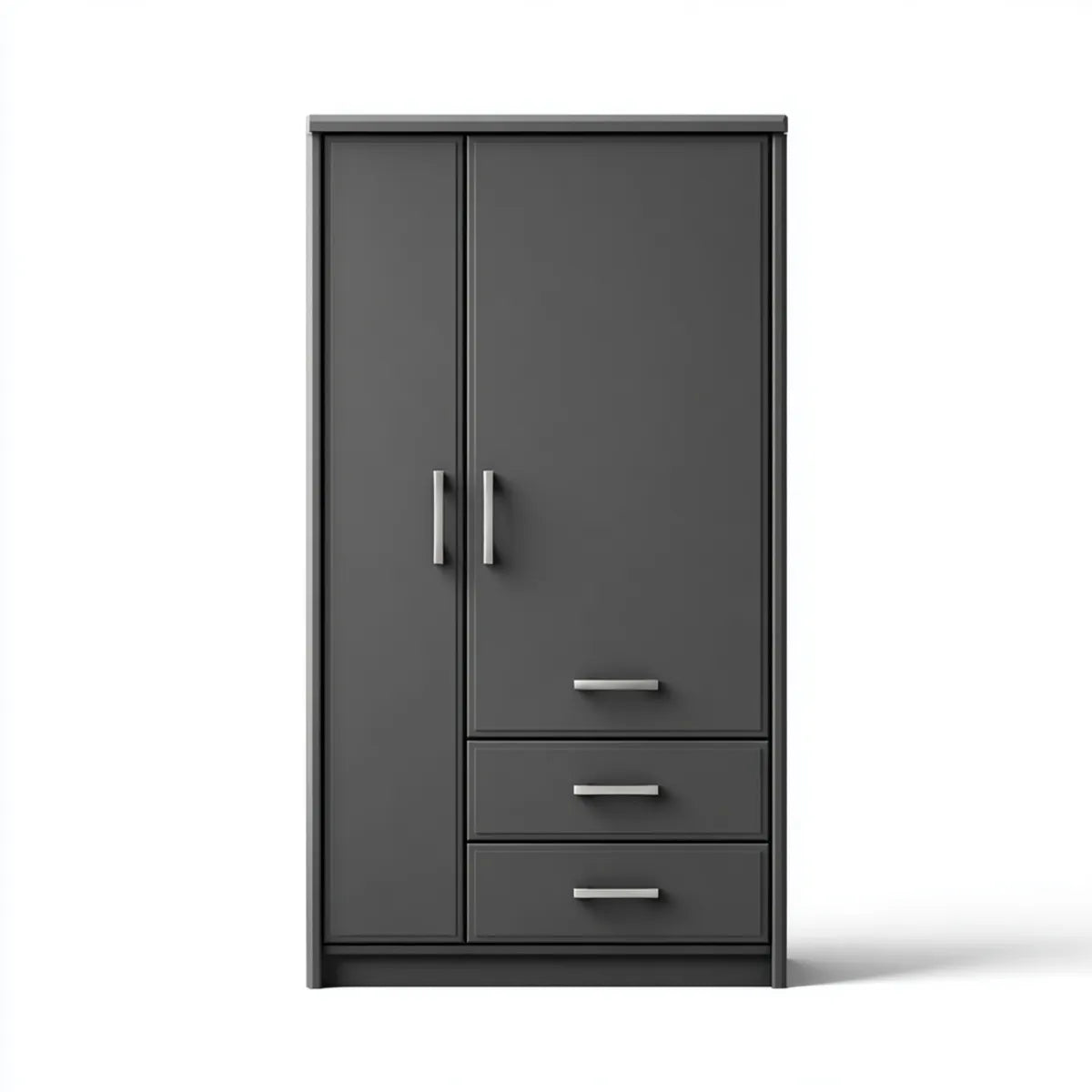 Szafa antracyt 80 x 50 x 180 cm z płyty wiórowej pokrytej melaminą z 2 drzwiami i 3 szufladami prostokątnymi