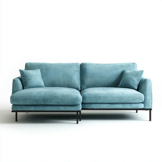 Sofa 2 niebieski olej miejsca 180 x 90 x 85 cm w efekt poliestrowy prostokątna aksamit