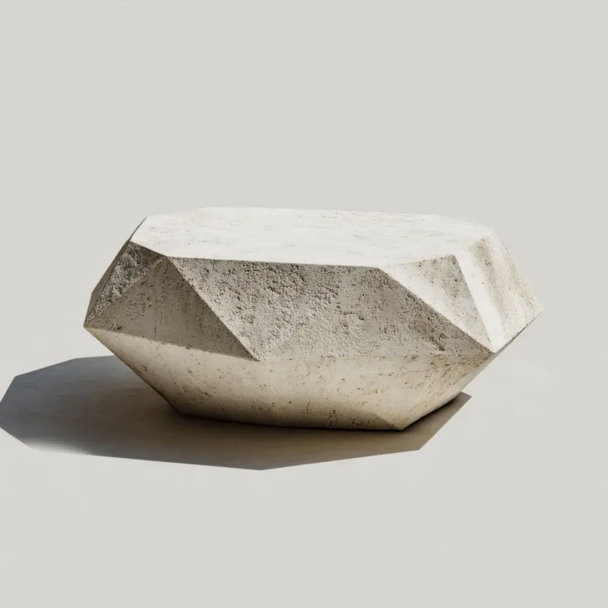 Stolik kawowy, Beżowy beton z włókna szklanego wzmocniony stołem do kawy 100 x 60 x 35 cm