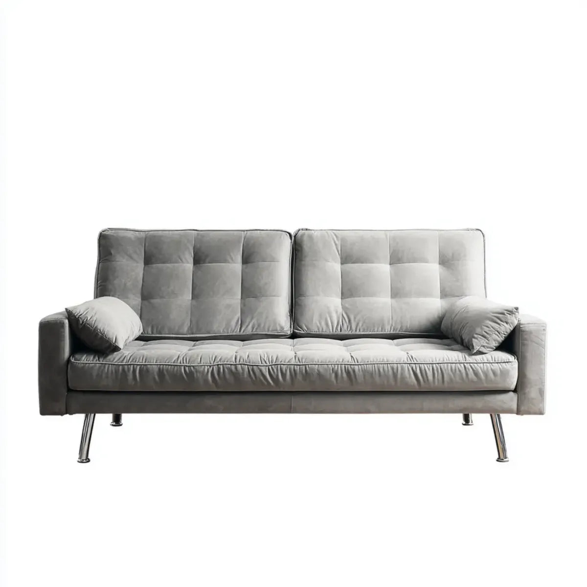 Sofa, 3-fotelik prostokątna, szara sofa w poliestrowym mikrofibrze 210 x 85 x 88 cm