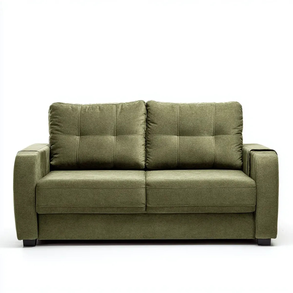 Sofa 2 oliwkowe zielone miejsca 160 x 85 x 88 cm w prostokątnym poliestrze