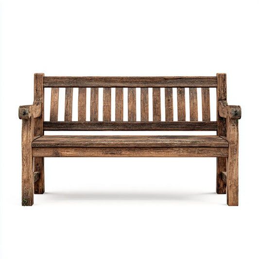 Ławka ogrodowa 2 brązowe siedzenia 120 x 62 x 90 cm w litym drewnie z drewna tekowego prostokątne