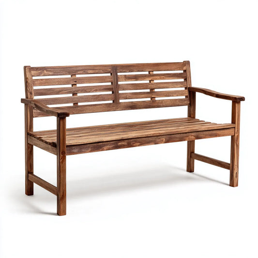 Ławka ogrodowa 3 brązowe miejsca w litym drewnie akacyjnym 120 x 63 x 85 cm prostokątne