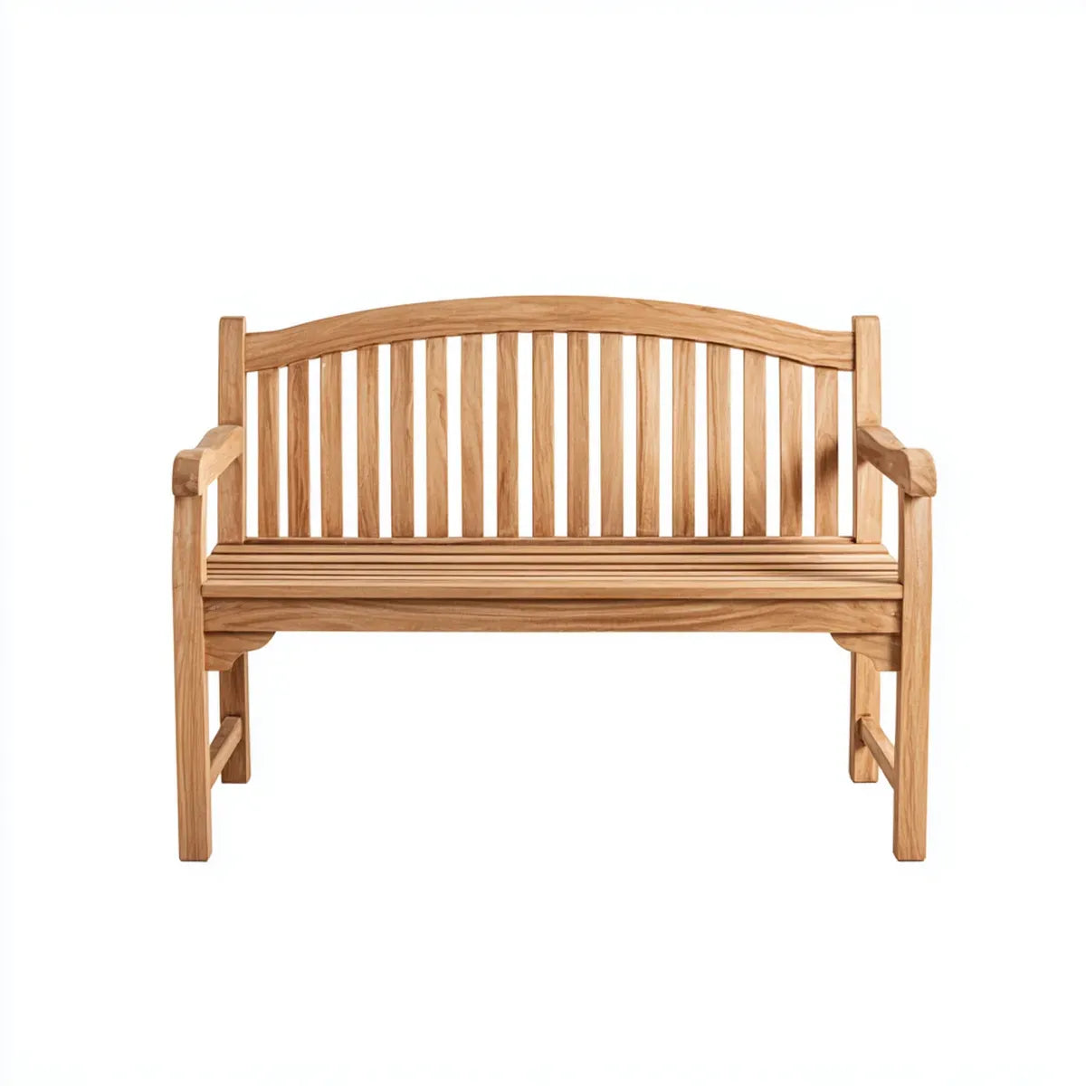 Ławka ogrodowa 2 naturalne miejsca w litym drewnie z drewna tekowego 120 x 65 x 92 cm z podłokietnikami