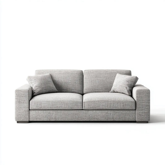 Sofa, Szara, prostokątna sofa poliestrowa 180 x 90 x 85 cm