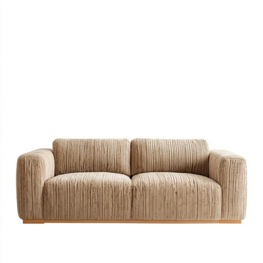 Sofa 2 beżowe poliestrowe fotele z taśmą prostokątną 160 x 88 x 80 cm