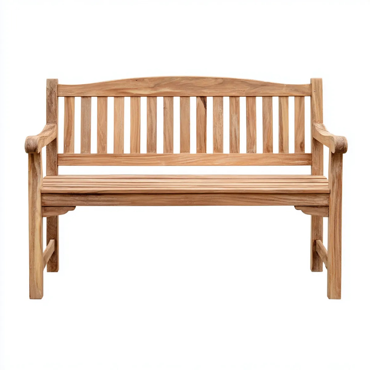Ławka ogrodowa 2 miejsca w litej prostokątnej teak 120 x 58 x 90 cm